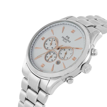 Maxima STEEL Men White Dial Analogue Watch - 48810CMGS